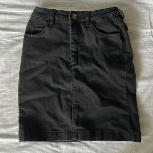 Black Denim Miniskirt
